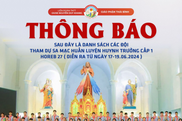 Liên Đoàn TNTT Giuse Khang: Danh sách SMS tham dự Sa Mạc huấn luyện Huynh trưởng Horeb 36
